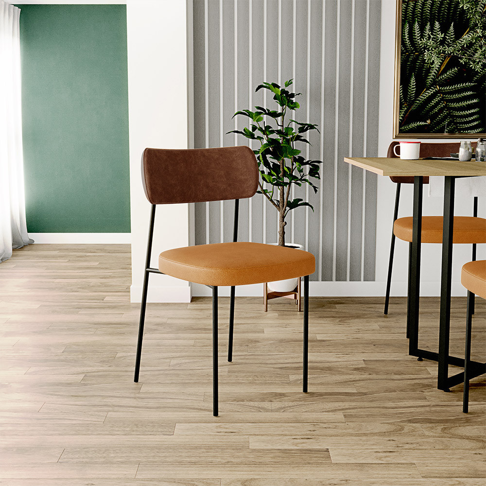 Cadeira Para Cozinha Sala De Jantar Melina L02 Couríssimo Marrom Couríssimo Whisky - Lyam Decor em Oferta na Shopee