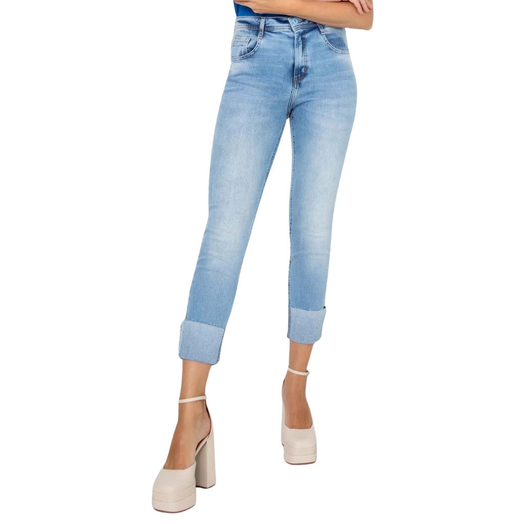 Calça Jeans Feminina Cropped Turmalina Flor de Lis