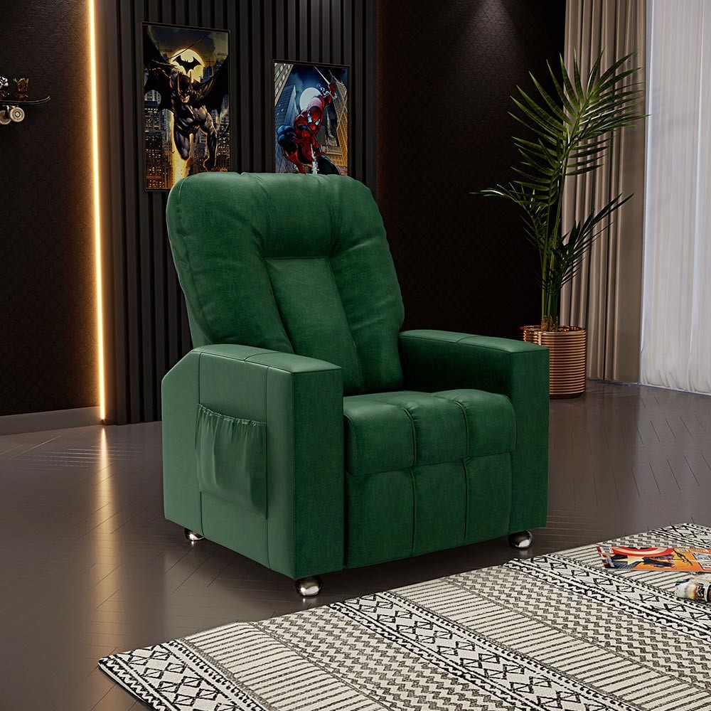 Poltrona do Papai Reclinável Manual Sala de Cinema Romeo F05 Facto Verde - Lyam Decor em Oferta na Shopee