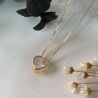 Colar Choker coração Ponto De Luz Folheado A Ouro 18k