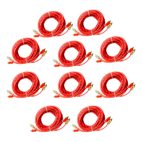 KIT 10 CABO RCA CRISTAL MATTE 5M E-TECH INJETADO PARA SOM AUTOMOTIVO em Oferta na Shopee