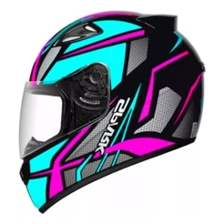 CAPACETE EBF SPARK FEMININO SPIDER PRETO E TIFANY BRILHANTE