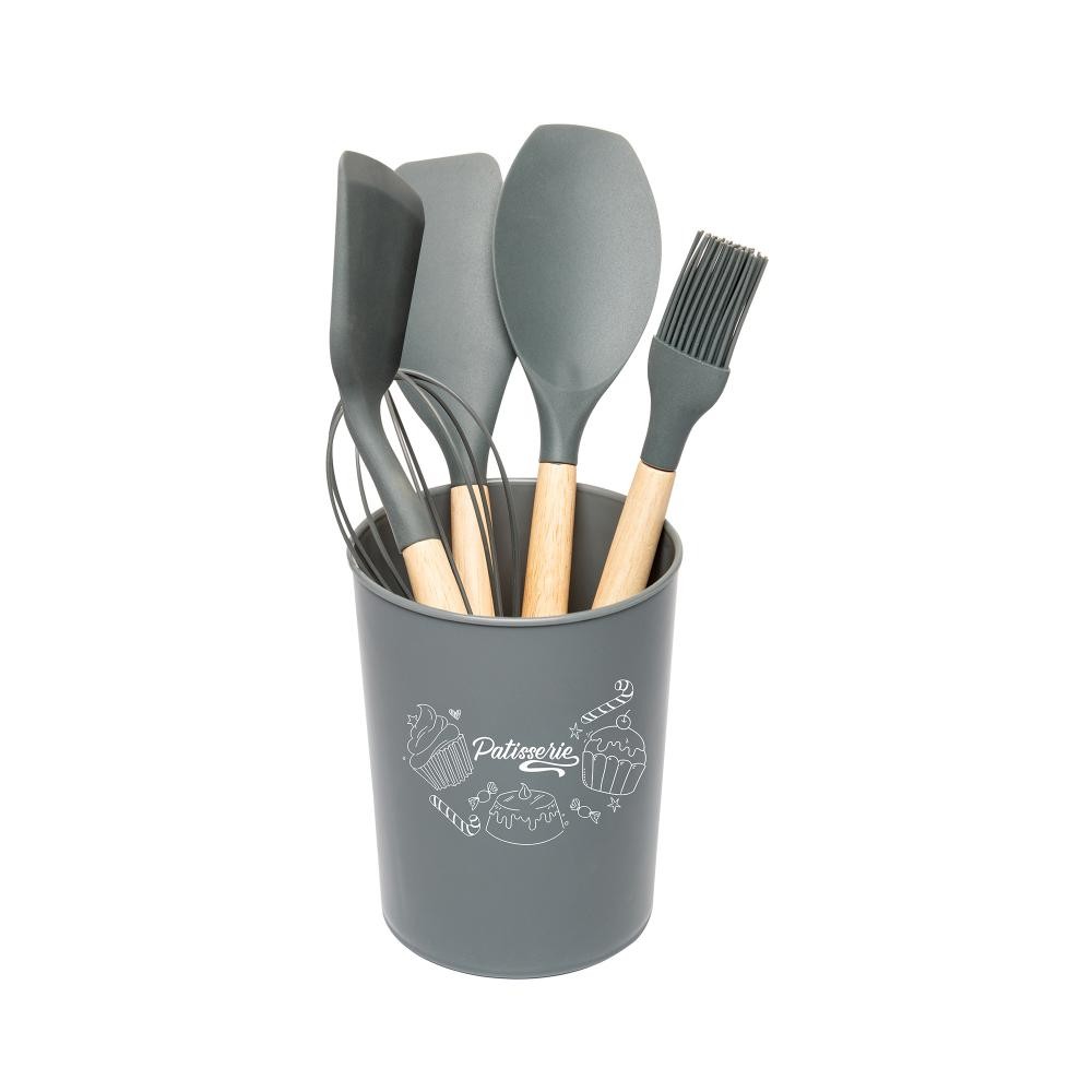 5 Peças Utensílios para Confeitaria Wolff de Silicone Cinza