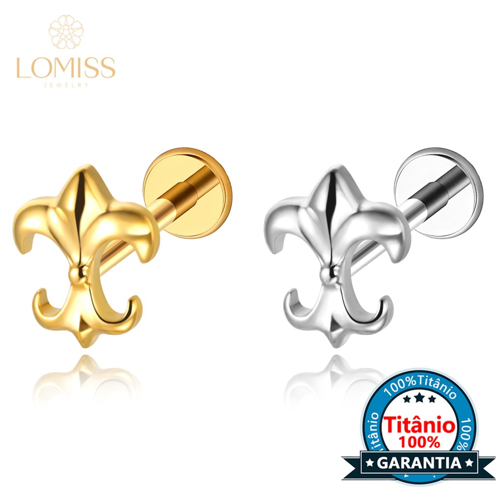 Lomiss Piercing Labret Titânio Chrome Hearts Zircônia Cravejada Tragus Conch Ore