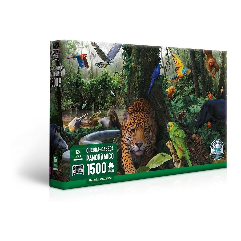 Quebra-cabeça Puzzle 1500 Pçs Floresta Amazônica Game Office