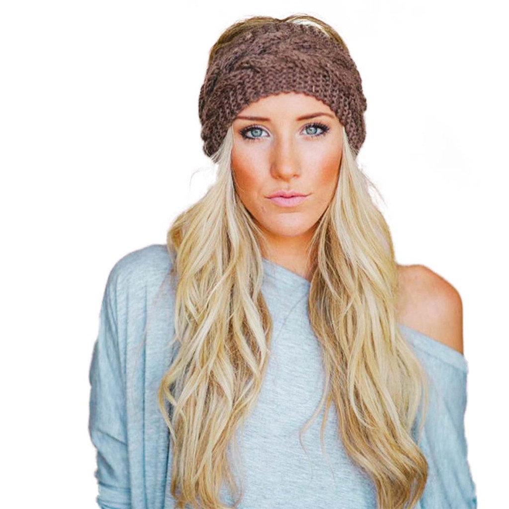 Faixa de Cabelo de Tricô com Trança Estilizada de Lã Inverno