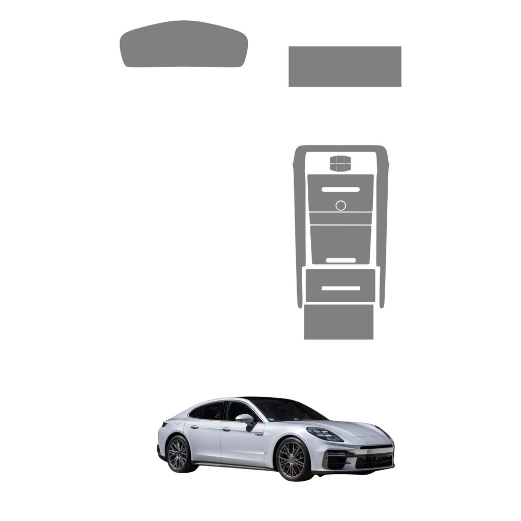 Película PPF Proteção Kit Console Central Velocímetro Multimídia Porsche Panamera 4 E-Hybrid 2024 2025 Transparente TPU