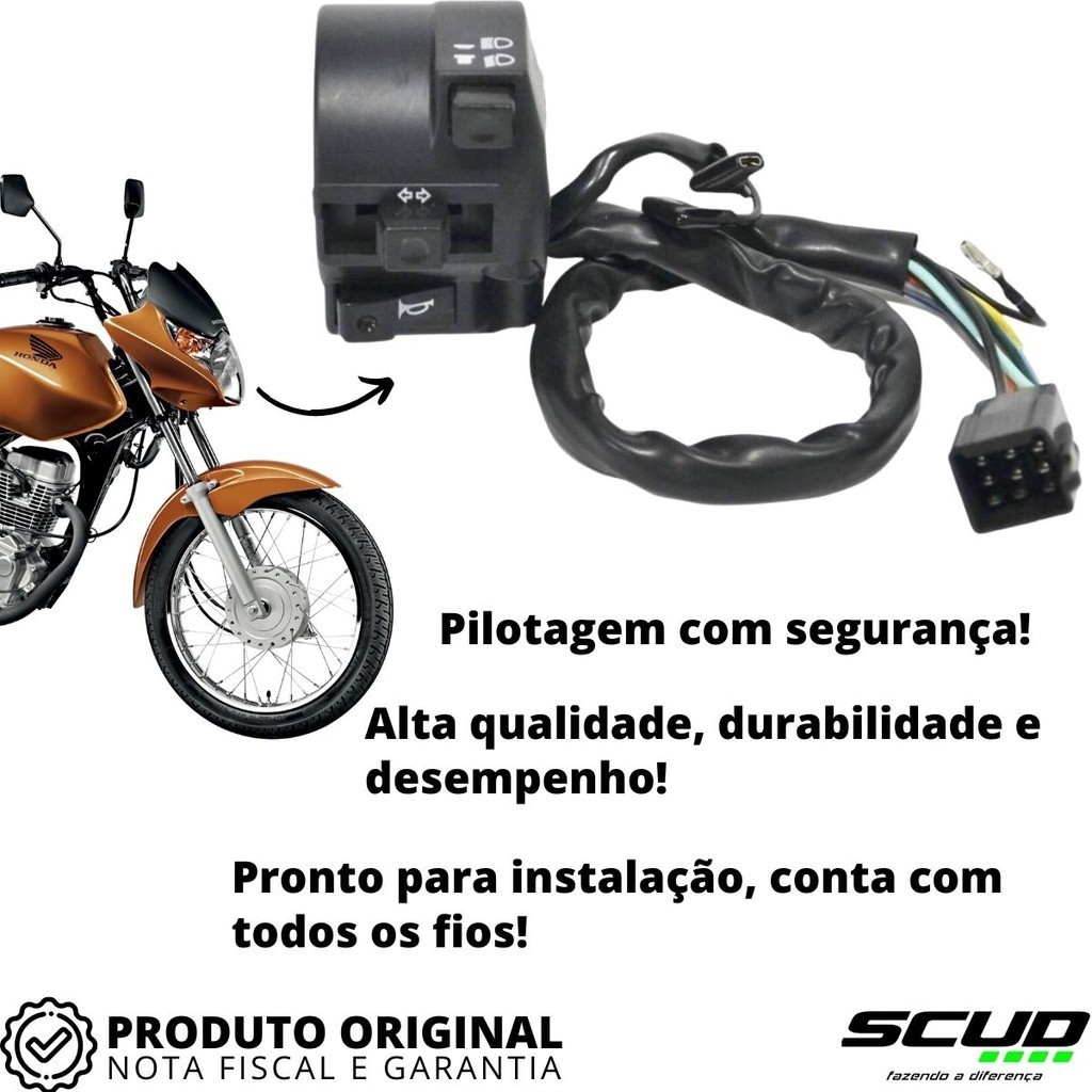 Chave De Luz Seta Cg Titan 150 Ed Esd Ks Mix Es Honda Scud — imagem 2 de 2