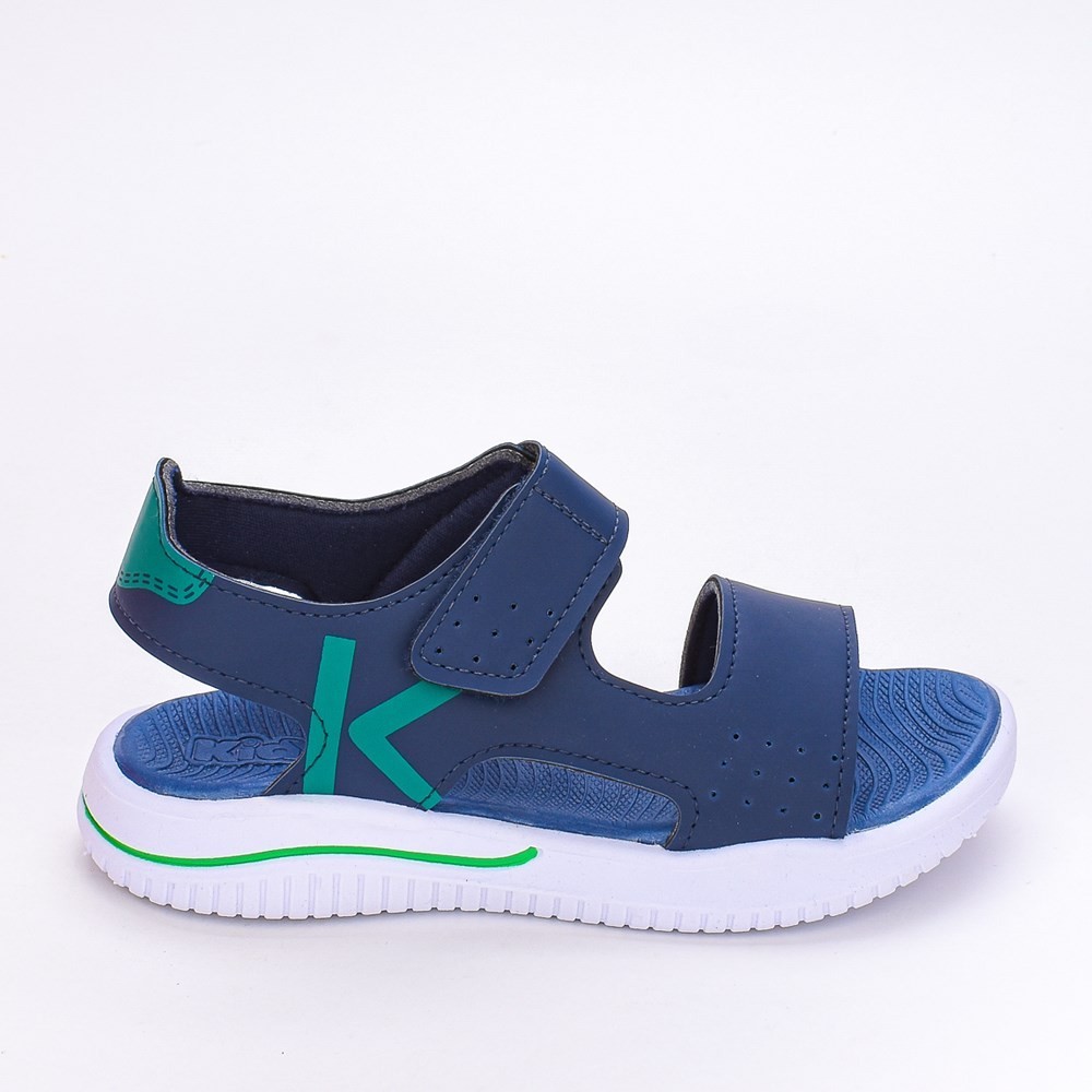 Sandália Infantil Masculina Fly Kidy Marinho Verde - Baby & Kids Fashion