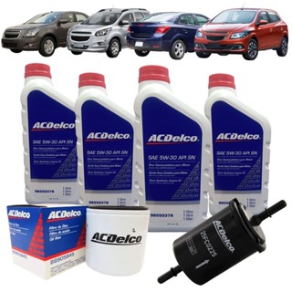 Kit Revisão 4 Litros de Óleo 5W30 Semissintético + 1 Filtro de Óleo + 1 Filtro de Combustível Spin Onix Todos 2012 até 2 em Oferta na Shopee