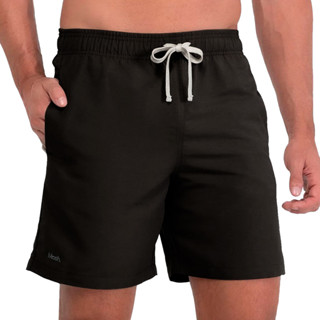 Shorts Praiano Com Bolsos Casual Liso Bordado Mash