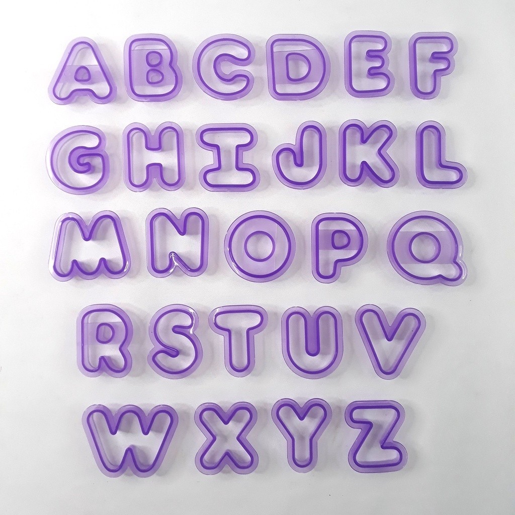 Kit Cortador Molde Letras 3 tamanhos Alfabeto Biscuit Pasta Americana Confeitaria