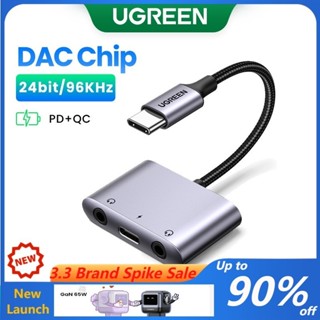 Ugreen 3-In-1 Usb C A 3 , 5 mm DAC Suporte De Adaptador De Áudio PD 60W Carregamento Rápido E Audição Para iPhone 15 , Samsung S23 Ultra , Mackbook Air