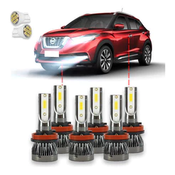 Kit Mini Led Nissan Kicks 2016/2020 22000 Lúmens 6500K (Alta Baixa Milha)