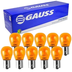 10 Lâmpada Gauss Miniatura Amarela 21/5w 24v Bau15s 1 Polo