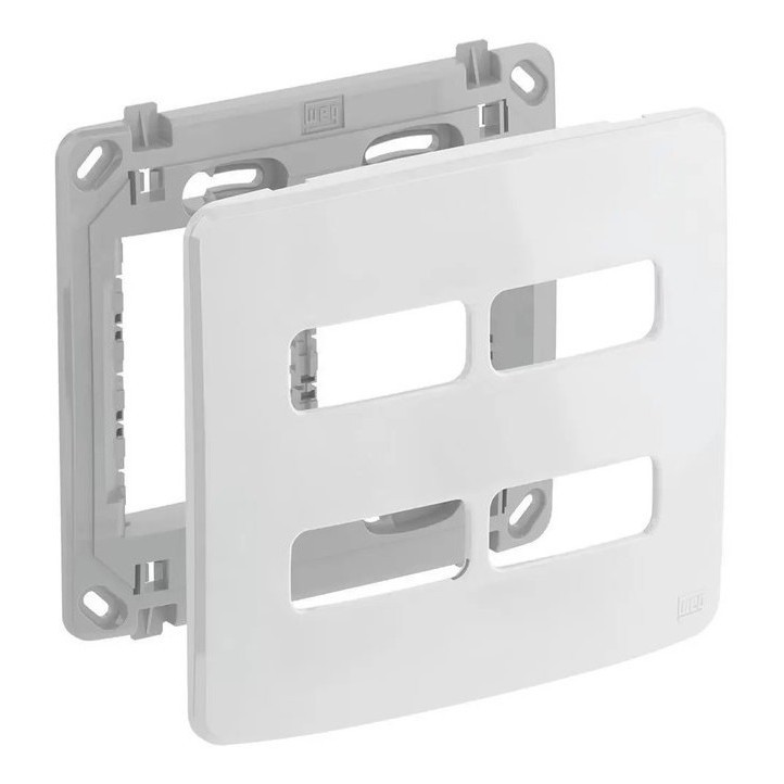 Placa 4x4 2+2 Postos Com Suporte - Weg Compose