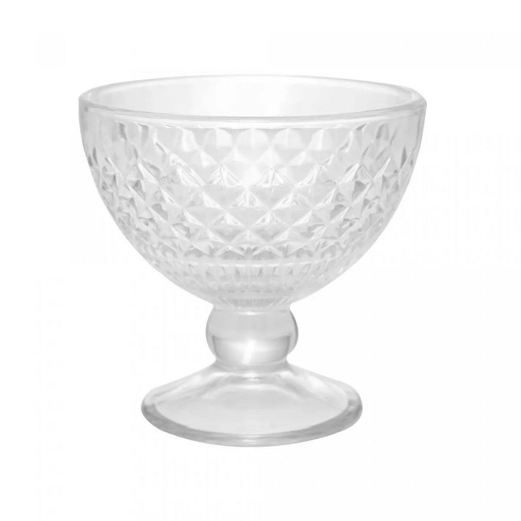 Conjunto 6 Taças de Sobremesa de Cristal Bico de Abacaxi 260ml | Lyor | Copo Transparente Doce Sorvete Mesa Posta Servir Jogo Kit