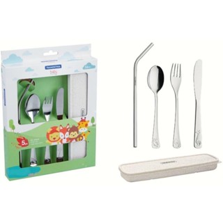 Talher Conjunto Infantil Inox 5 peças - Tramontina em Oferta na Shopee