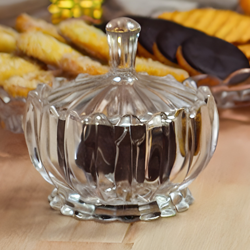 Potiche De Vidro Cristal Bomboniere Porta Balas Doces Chocolate Bombom Baleiro C Tampa Decoração 11x11 Geneva Decoração