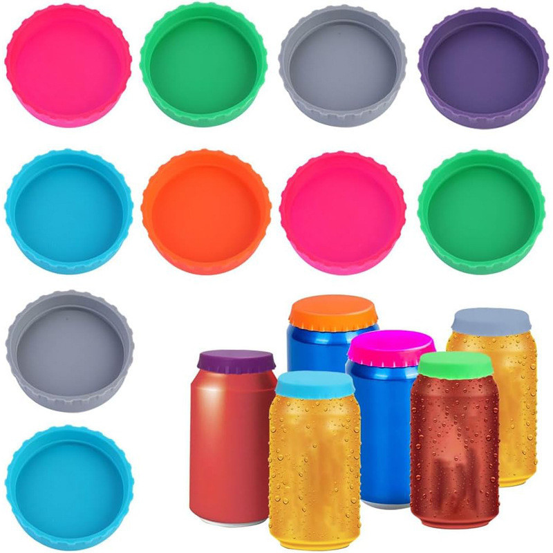 2pcs Tampas De Lata De Silicone Para Refrigerante , Reutilizáveis Sem BPA Ou Protetor Cerveja , Bebida , Suco