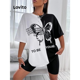 Lovito Camiseta Feminina Casual Com Estampa Animal LNL43069