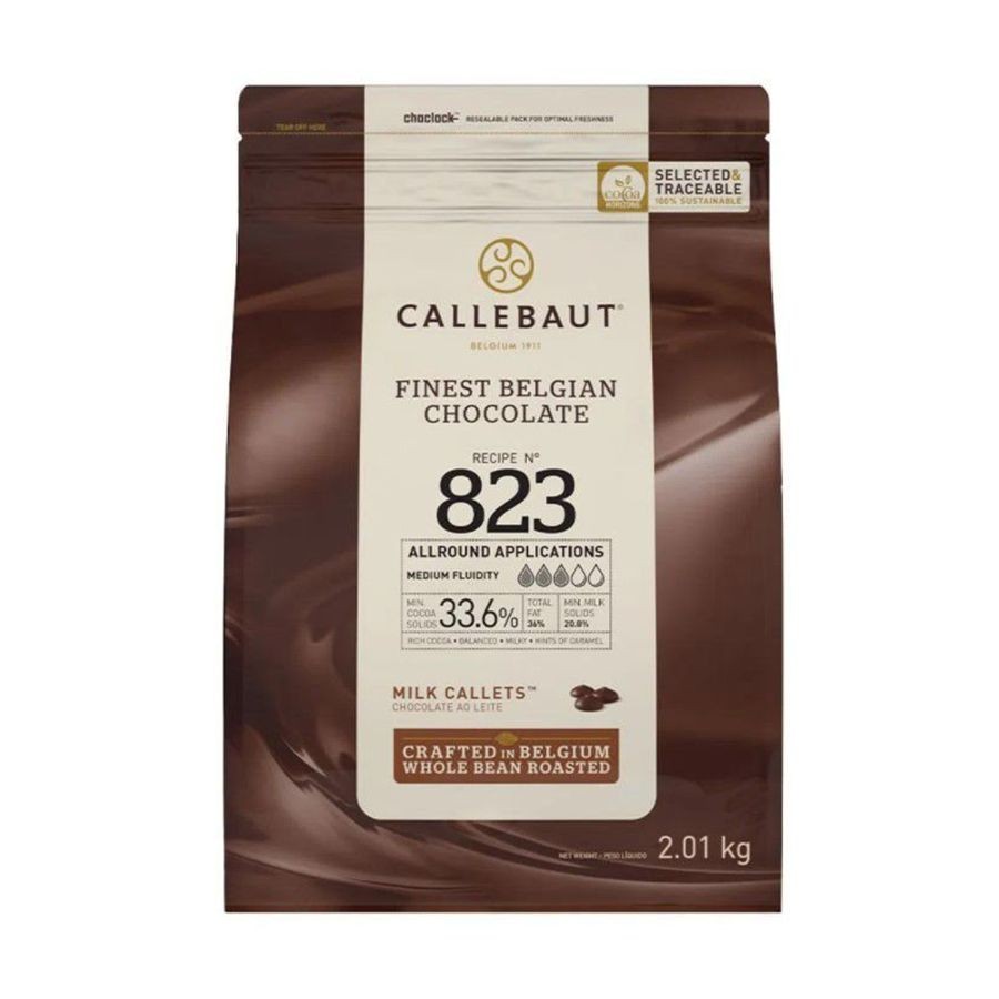 Chocolate Belga Callebaut - Gotas Ao Leite - Nº 823 - 2 kg - Rizzo em Oferta na Shopee