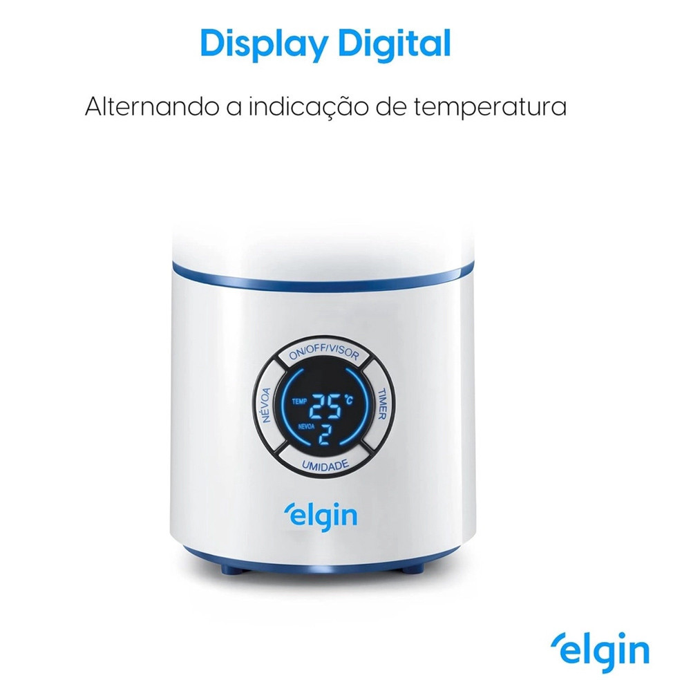 Detalhes do Umidificador de Ar Ultrassônico Digital Inteligente com Medidor de Temperatura e Umidade