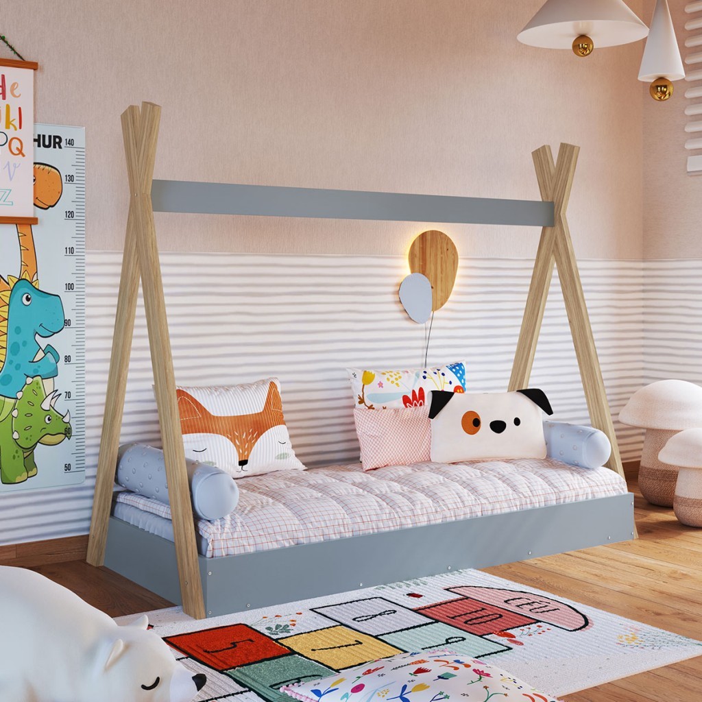 Cama Infnatil Cabana com Colchão - Completa Móveis