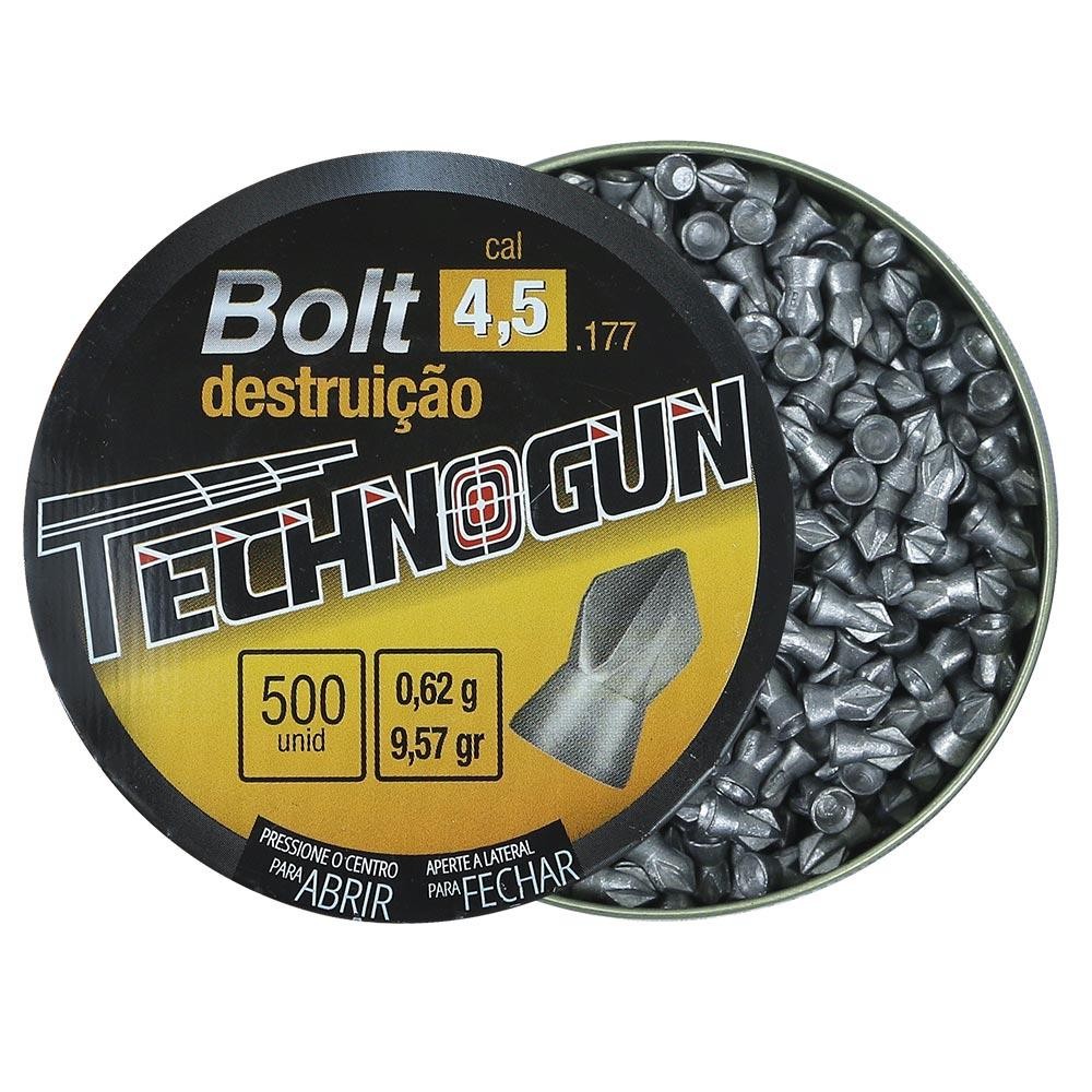 CHUMBINHO BOLT 4.5MM 500UN 9,57GR DESTRUICAO TECHNOGUN - Sports & Outdoors