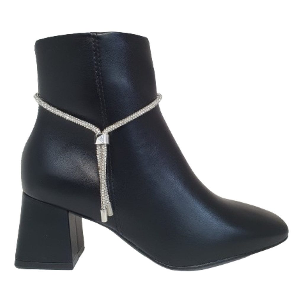 Bota Feminina Cano Curto Vizzano Blogueira Strass Salto