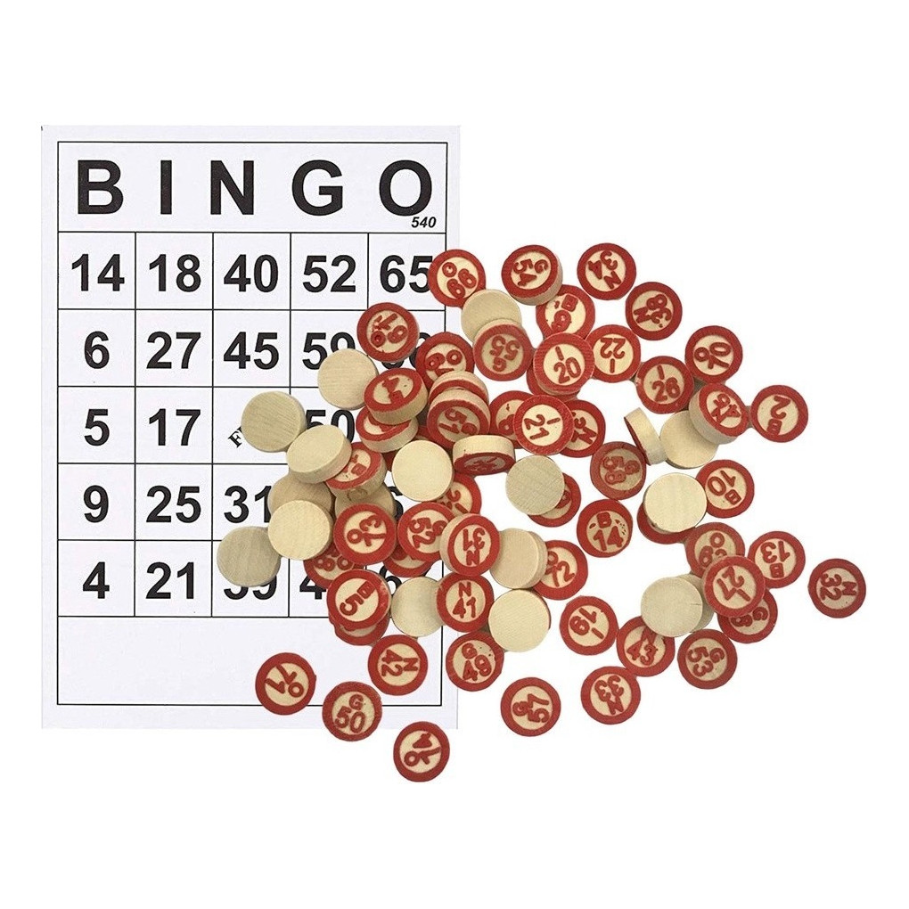 Jogo De Bingo 18 Cartelas E 75 Numeros Em Madeira