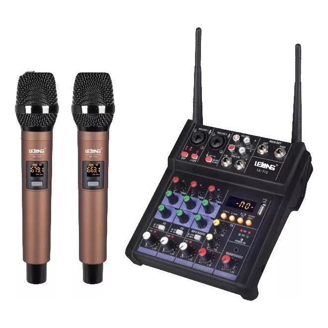 Kit Home Studio Profissional Mesa 4 Canais + 2 Microfones Bivolt
