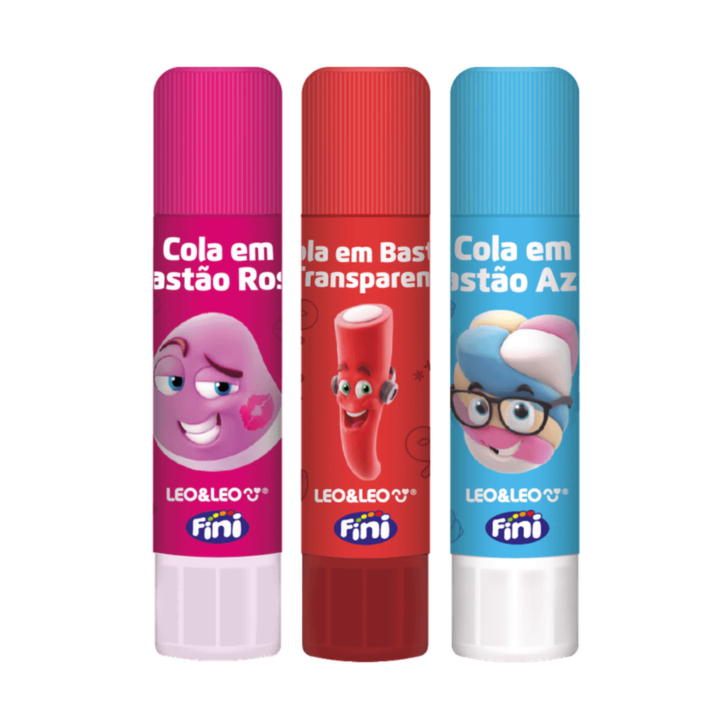 Cola Bastão 10g Colorida Fini Leo&Leo - 1 Blister