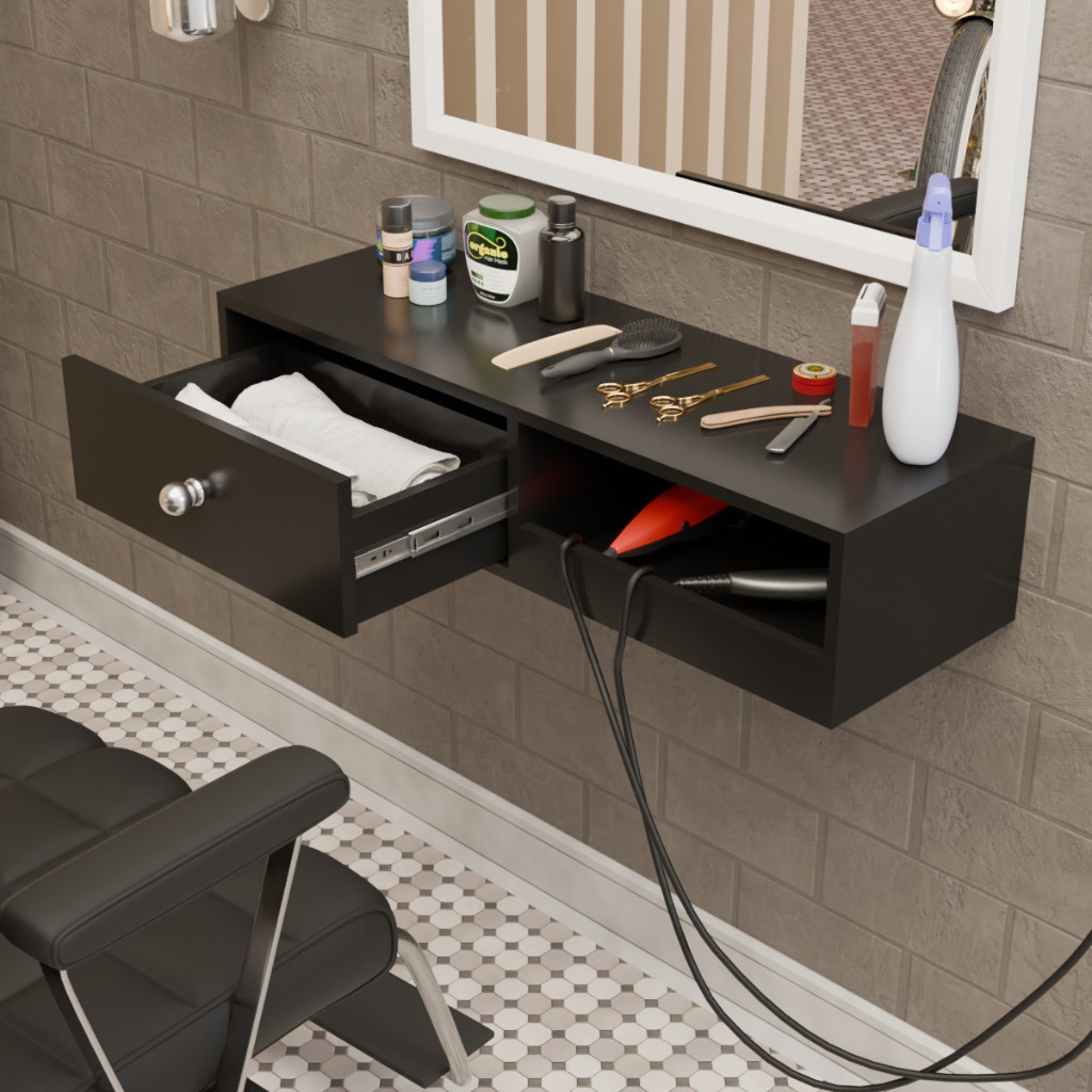 Bancada Cabeleireiro Barbearia 90CM Barbeiro em Oferta na Shopee