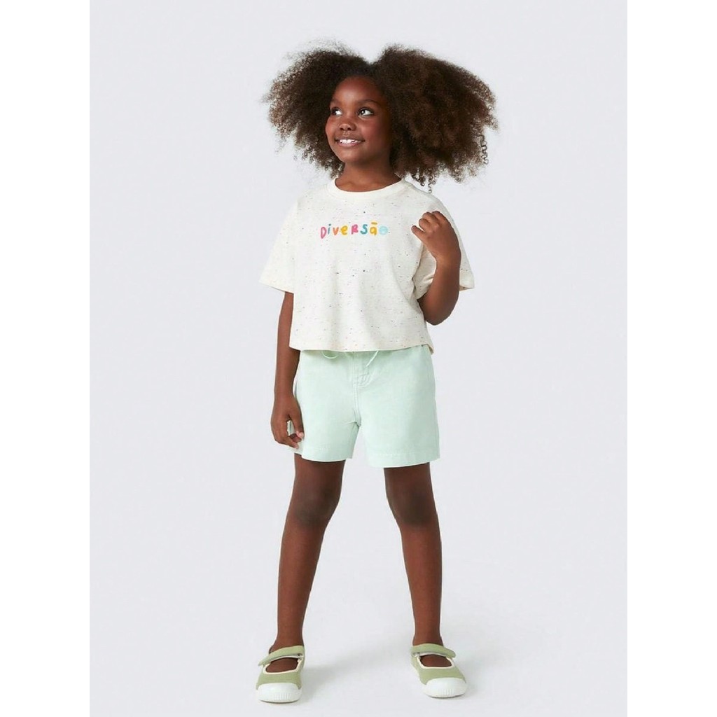 Shorts Infantil Menina Em Sarja - Verde - HERING