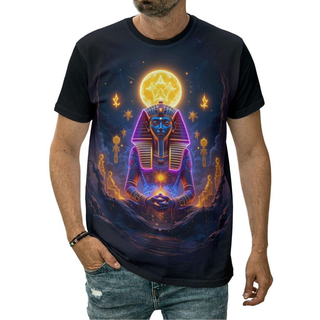 Camiseta Faraó Antigo Egito Pirâmides Realeza Poder Mito