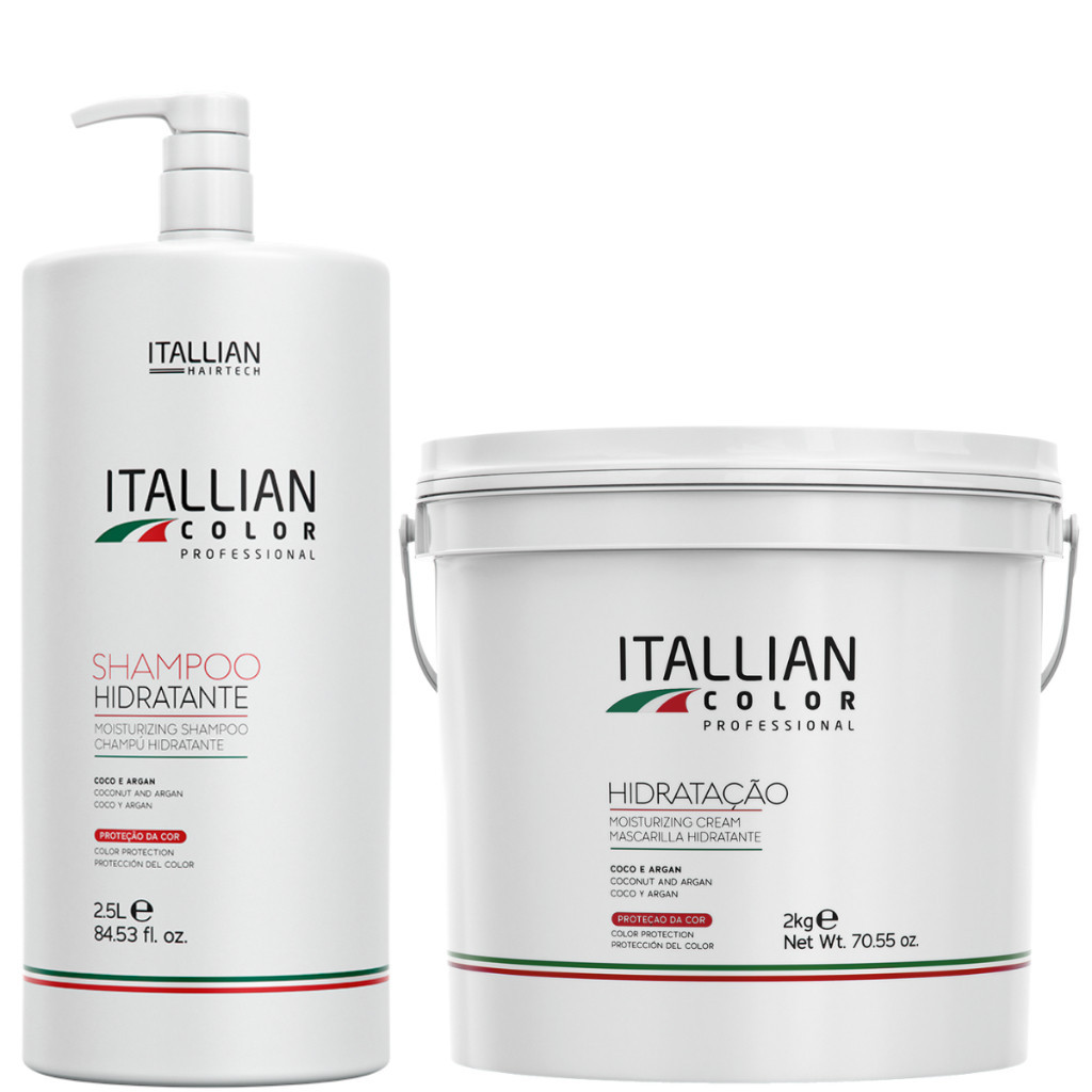 Kit Itallian Color Shampoo 2,5litros Máscara Hidratação 2kg
