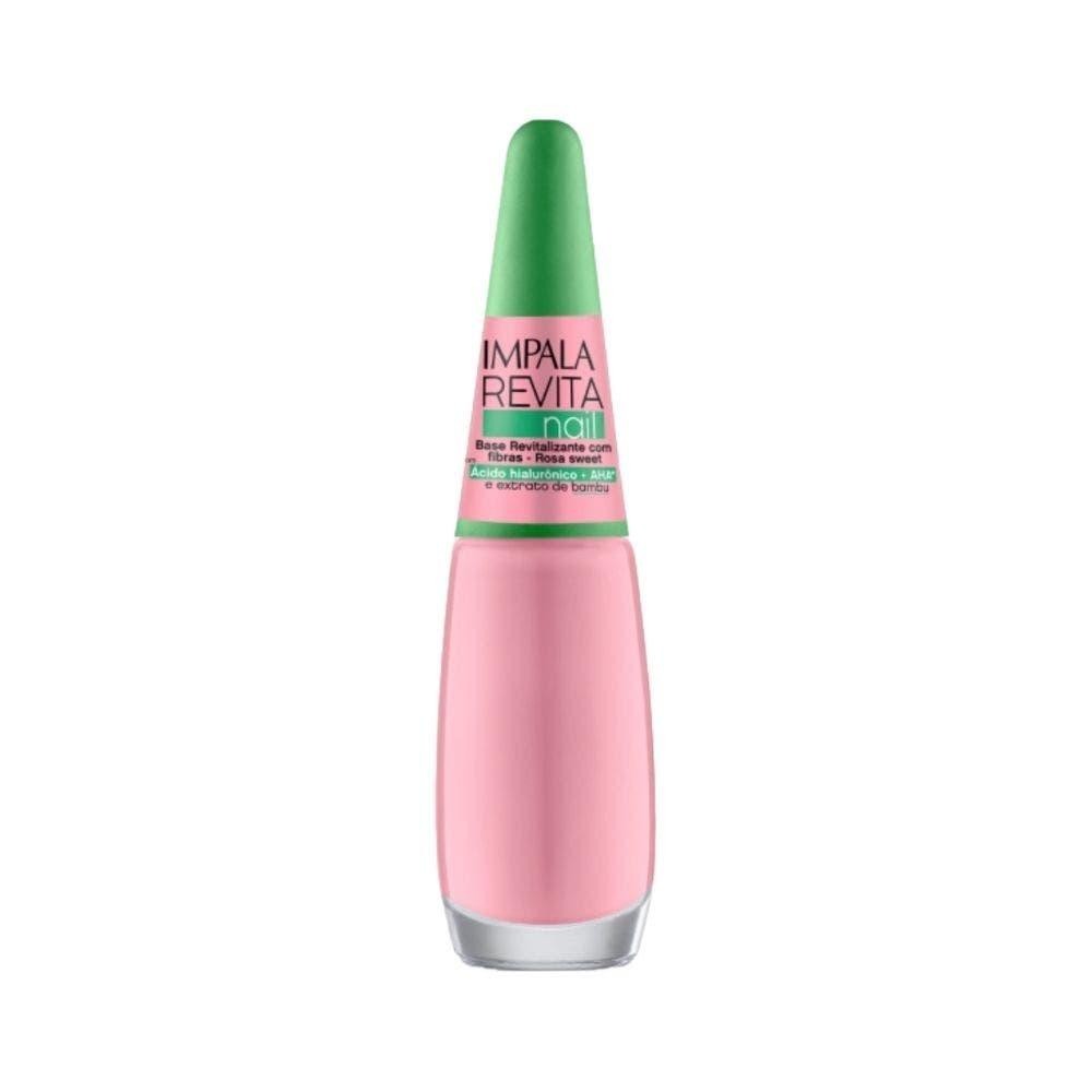 Base Impala Revita Nail Revitalizante com Fibras  Rosa Sweet 7,5ml em Oferta na Shopee