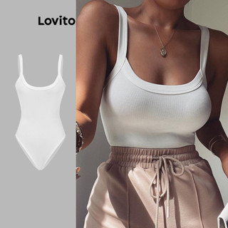 Lovito Body Casual Liso Básico De Alta Elasticidade Para Mulheres L77ED238