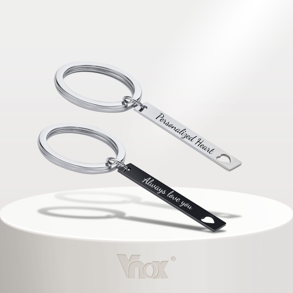 Vnox Fashion Chaveiro De Casal Personalizado Em Forma De Coração , Presente De Casamento Gratuito No Dia Dos Namorados