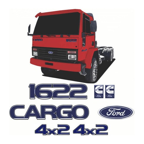Kit Adesivos Cargo 1622 Cummins 4x2 Emblemas Caminhão Ford