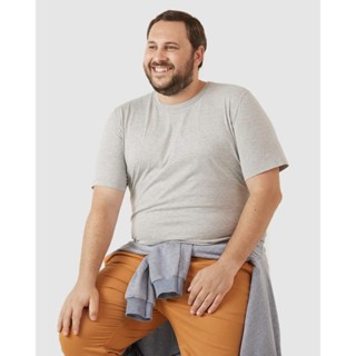 Camiseta Básica Masculina Plus Size Decote Redondo Em Meia Malha em Oferta na Shopee