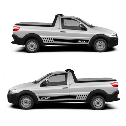 Kit Faixa Lateral Adesivo Carro Strada Fiat Motorista Carona