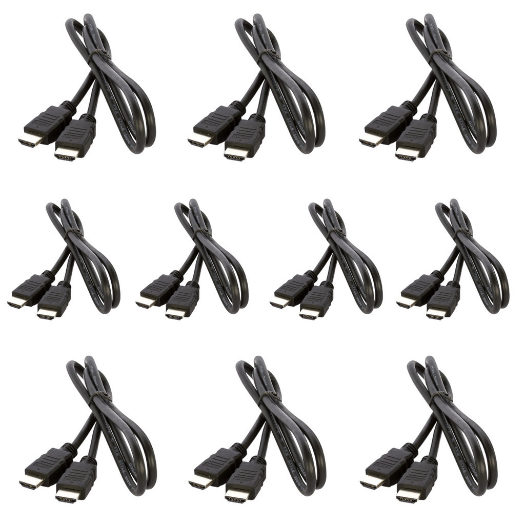 Kit 10un Cabos Hdmi 1 Metro De Comprimento Hd Monitor Projetor em Oferta na Shopee