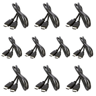 Kit 10un Cabos Hdmi 1 Metro De Comprimento Hd Monitor Projetor