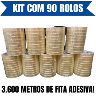 Kit com 90 Rolos Fita Adesiva Durex fino Transparente 12mm X 40m em Oferta na Shopee
