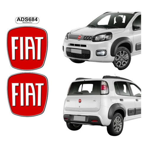 Emblema Dianteiro E Traseiro Fiat Palio Uno Sporting Resinad