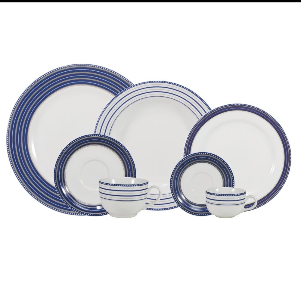 Jogo de Jantar 42 Peças Chá Café Paula Porcelana Schmidt em Oferta na Shopee