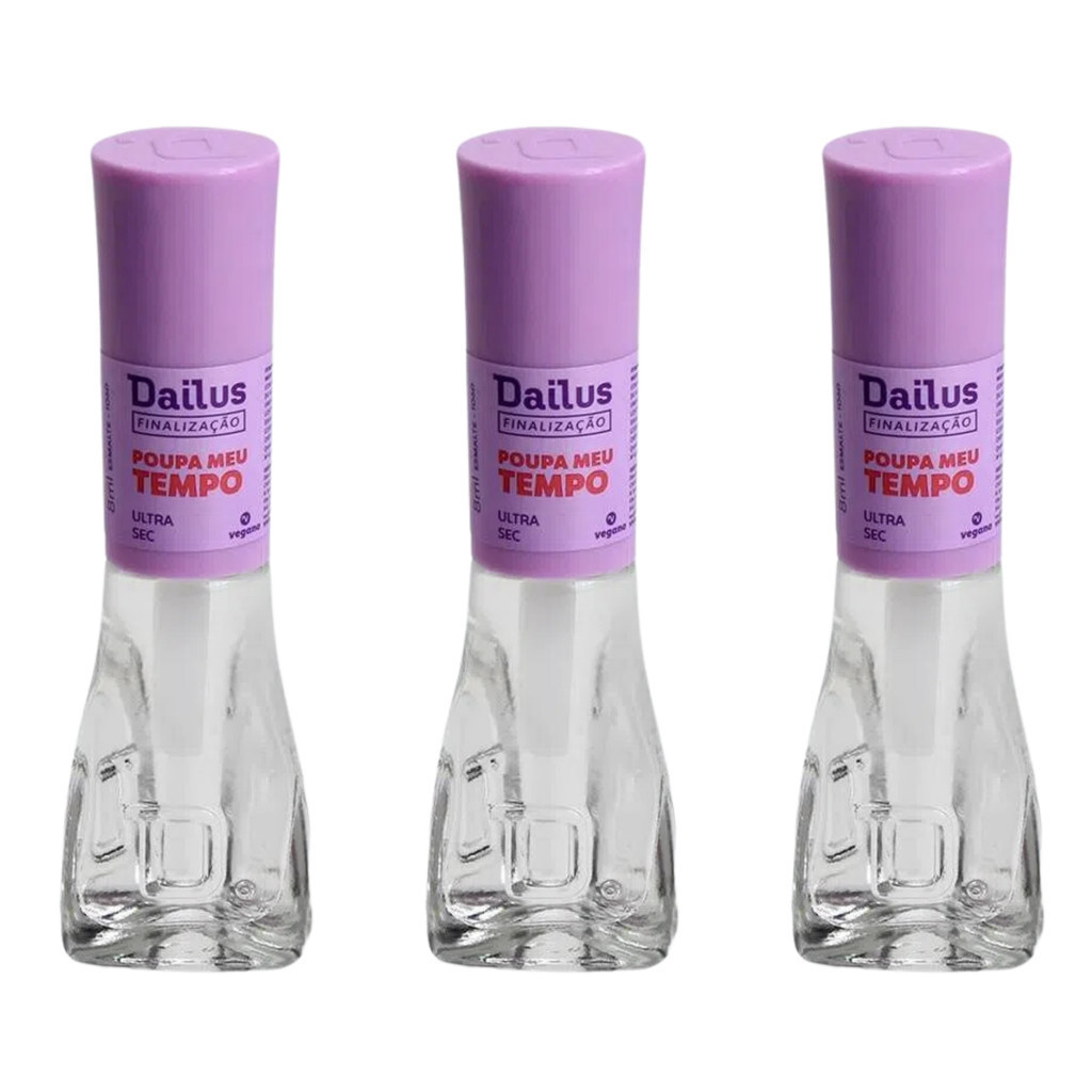 Kit Esmalte Secante Dailus Poupa Meu Tempo 3 Unidades