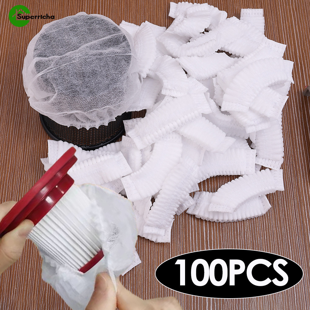 Elemento Filtrante Descartável Do Aspirador De Pó 100 Pcs-Filtro Elástico Espesso Limpo-Tampa A Vácuo De Tecido Não-Acessórios Universais